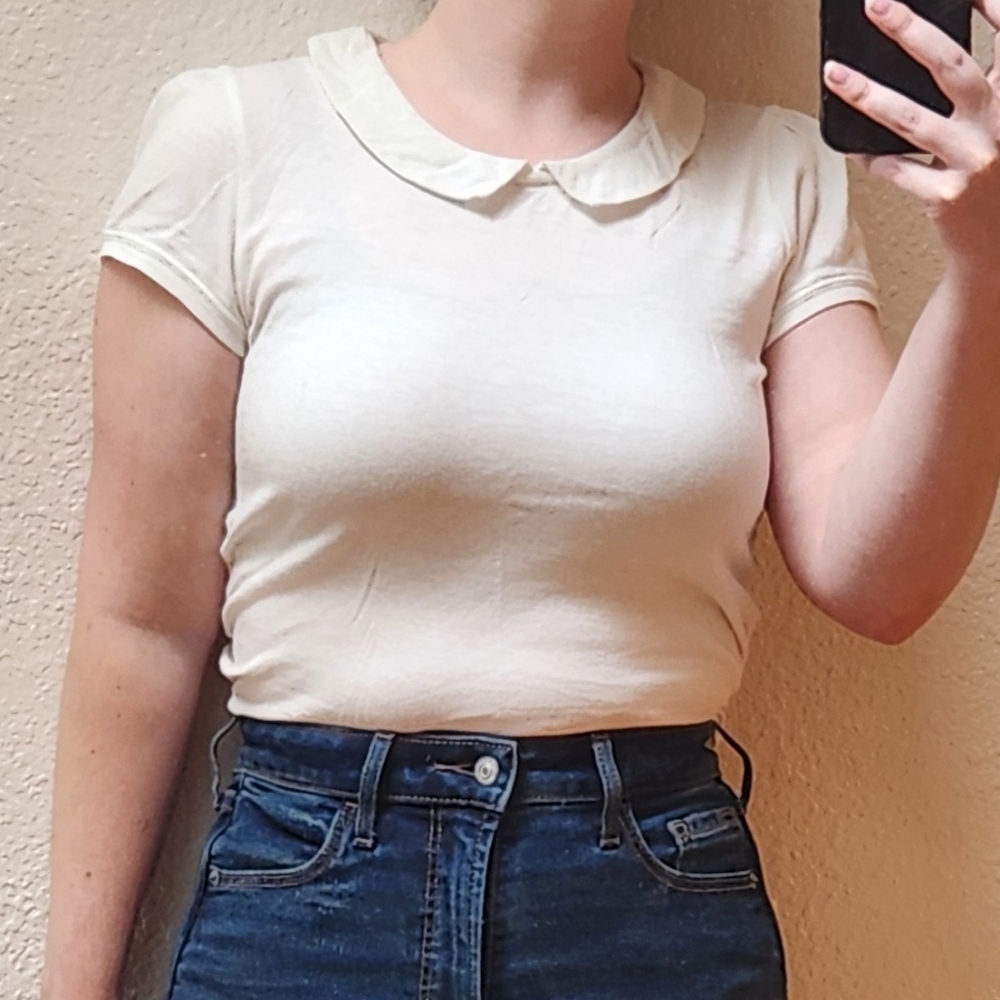 Free People Peter Pan Collar Tee